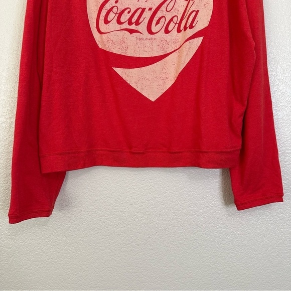 Coca Cola Heart Red Long Sleeves Crop Tee, Size XXL - Picture 5 of 12